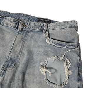 Smoke Rise Mens Distressed Moto Jeans Light Wash Steetch 40x32